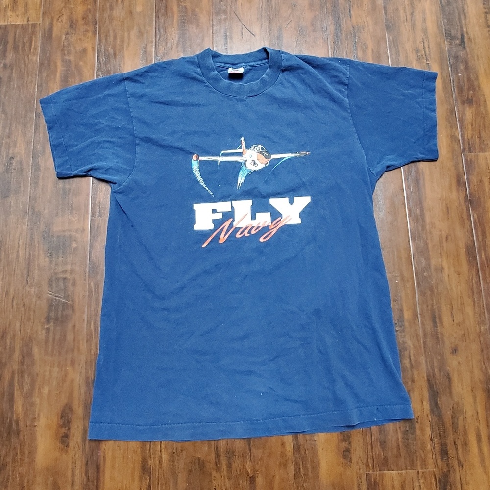 Fly Navy Vintage 90s Double sided shirt